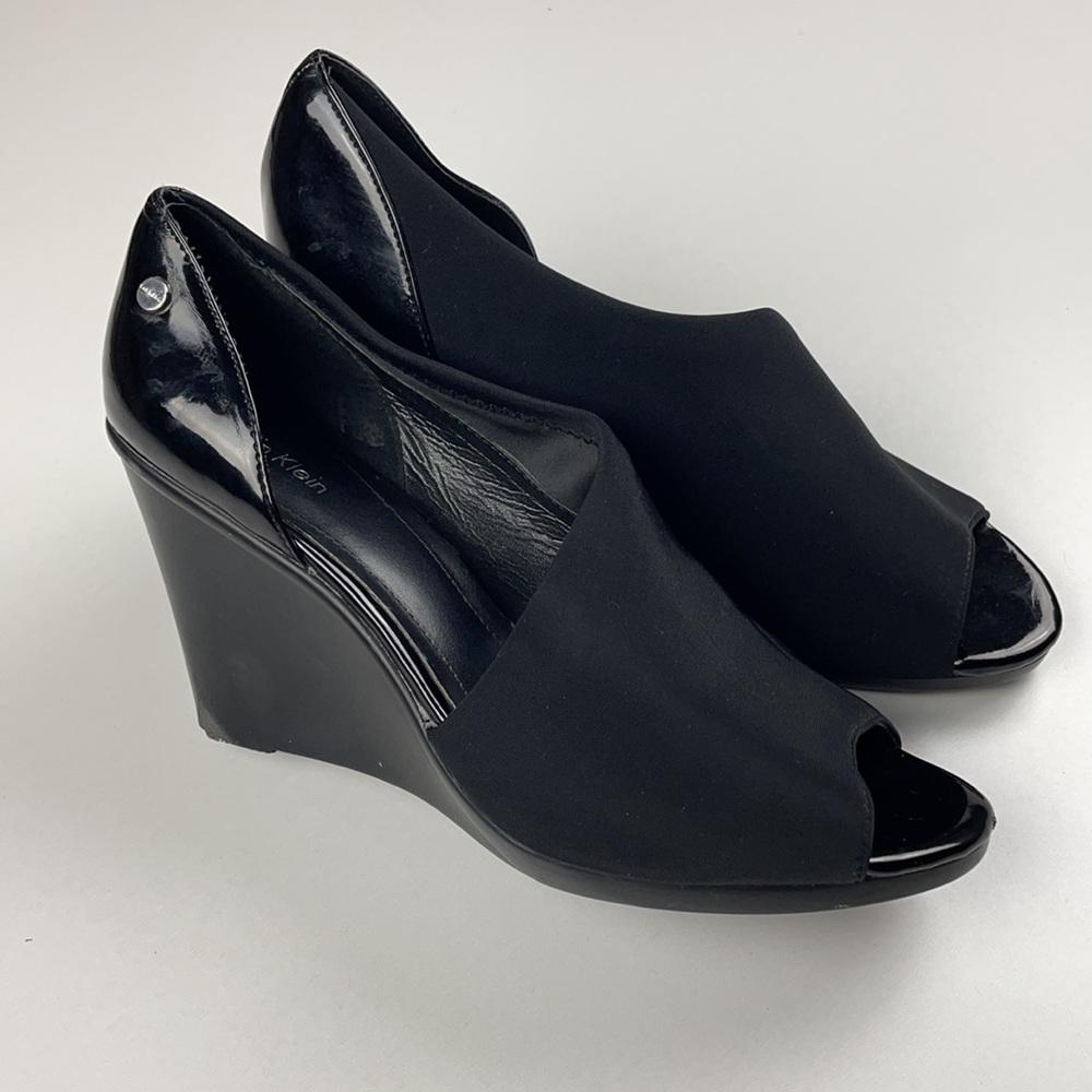 Calvin Klein Lanai Black Wedges Size 9